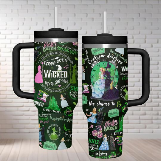 Wicked Tumbler 40 Oz, Wicked Movie Tumbler Cup, Wizard Of Oz Tumbler, Witch Insulated Tumbler, Travel Tumbler, Coffee Tumbler