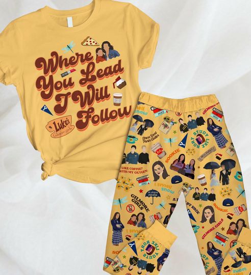 Stars Hollow Pajamas Set, Gilmore Girls Shirt, Lukes Diner Shirt, Retro Tv Show Holiday Pajamas, Vintage Women Pajamas, Gift For Fan