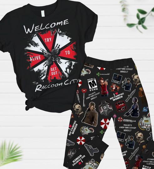 Vintage Resident Evil T-Shirt And Pants, Retro Welcome To Raccoon City Shirt, Resident Evil Game, Leon Kennedy Shirt, Leon Kennedy Tee