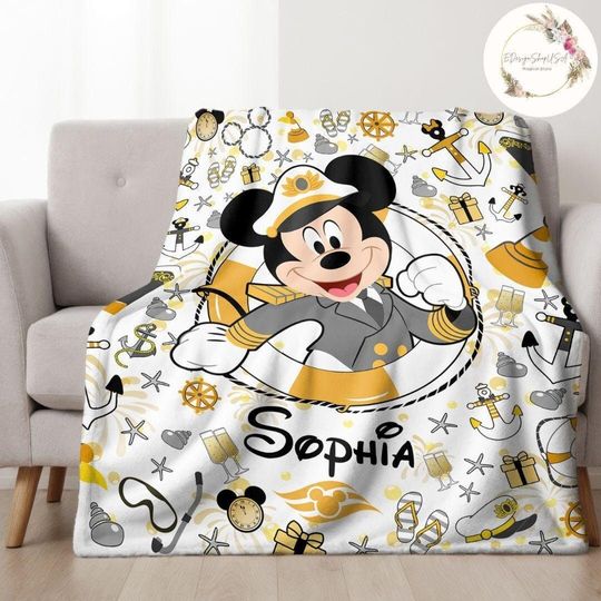 Personalized All Characters New Year's Eve at Sea Disney Cruise Blanket, Mickey and Friends New Year Cruise Trip, Family New Year Trip 2025