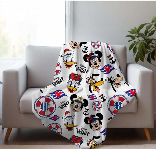 disney cruise minky blanket - disney monogram cruise blanket - cruise disney blanket - disney cruise blanket - disney travel blanket