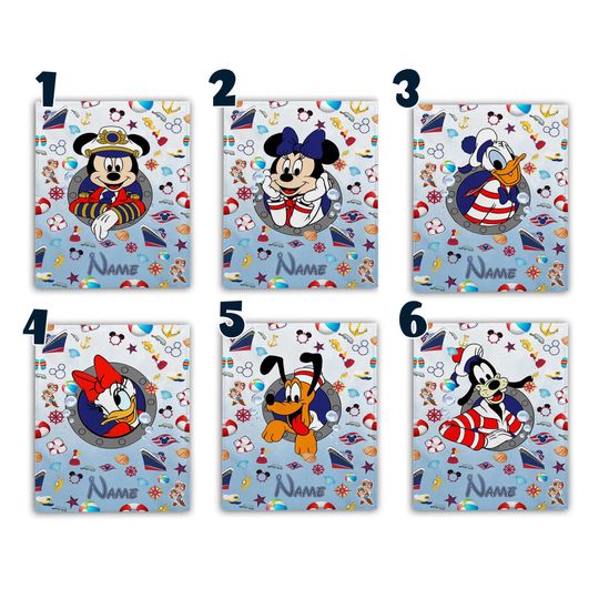 Mickey And Friends Cruise Trip, Personalized All Characters Disney Cruise Line Blanket, Disney Family Cruise Vacation