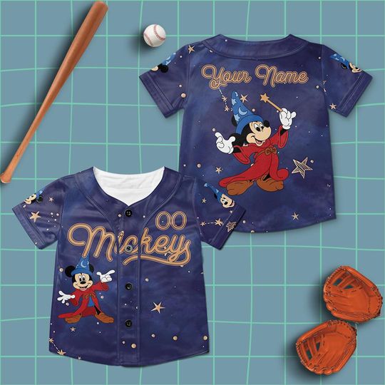 Custom Retro Disney Fantasia Movie Shirt, Fantasia Sorcerer Mickey Baseball Jersey, Fantasmic T-Shirt, Disney Trip Tee