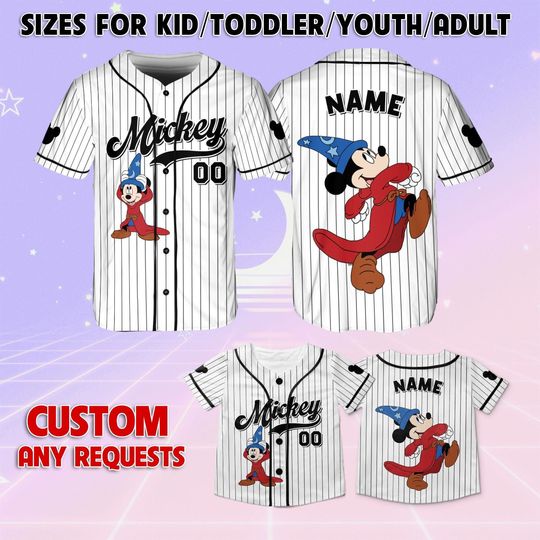 Disney Fantasia Movie Mickey Jersey, Fantasia Sorcerer Mickey Baseball Jersey, Mickey Fantasy Shirt, Disney Magical Dream Shirt