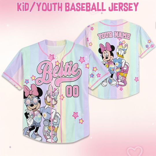 Discover Custom Daisy and Minnie Bestie Baseball Jersey,Daisy Jersey, Disney Minnie Baseball, Baseball Jersey Shirt, Kid Youth Adult Jersey
