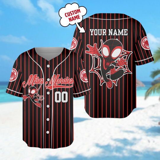 Custom Spidey and His Amazing Friends Baseball Jersey, Miles Morales Baseball Jersey, Spiderman Baseball Team Outfit, Gift for Spider Fan