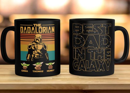 Personalized Dadalorian Coffee Mug, Best Dad In The Galaxy, Father's Day Mug, Daddy Gifts, Birthday Gift For Dad, Dadalorian Travel Cup