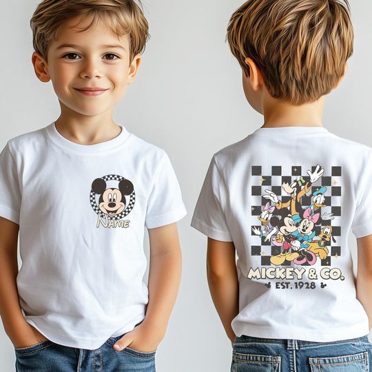 Mickey & Co Shirt For Kid, Mickey Family Trip Matching Tee, Minnie Mouse Shirt, Retro Daisy Duck Donald Duck Goofy Pluto Dog Shirt
