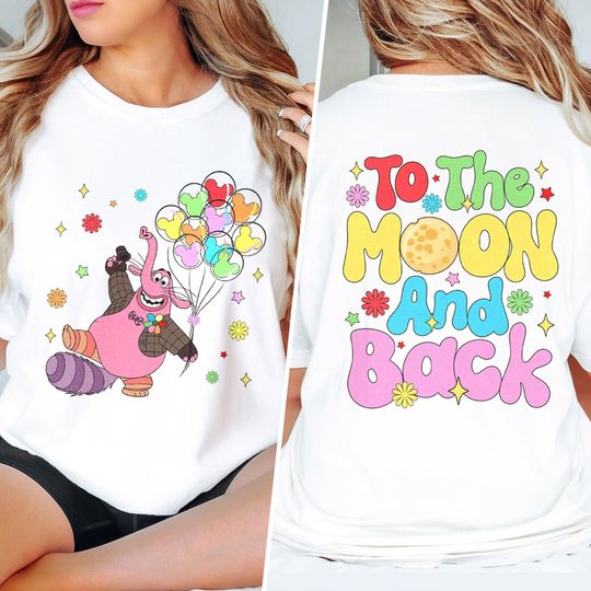 Bing Bong With Mickey Balloon To The Moon And Back Two Sided T-Shirt, Inside Out Movie Matching Shirt, Bing Bong Vacation Gift