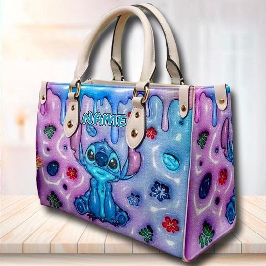Personalize Disney Lilo&Stitch Leather Bag, Stitch Bag, Stitch Leather Crossbody Bag, Stitch Dog Leather Handbag, Dog Leather Shoulder Bag