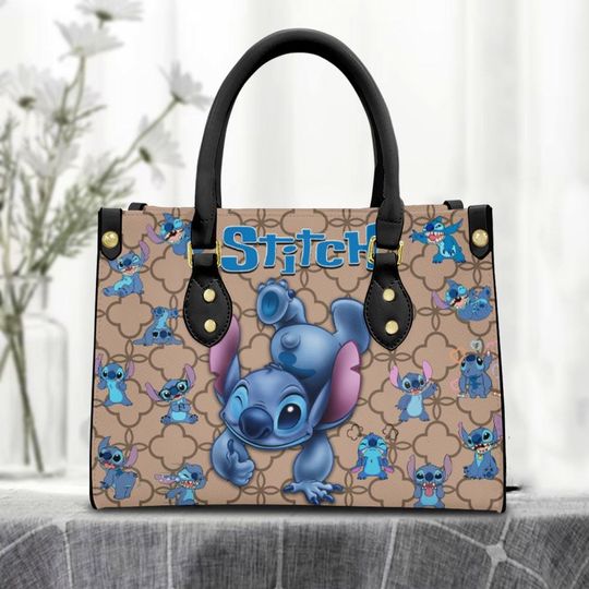 Personalized Lilo and Stitch Leather Handbag, Stitch Lover's Handbag, Custom Leather Bag, Personalized Handbag