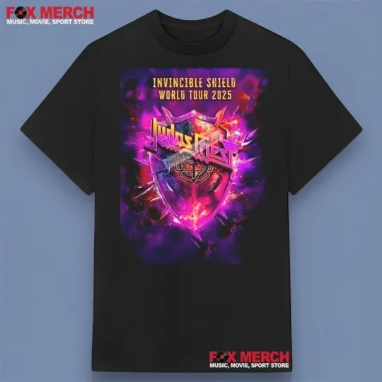 Judas Priest Invincible Shield World Tour 2025 Music T-Shirt