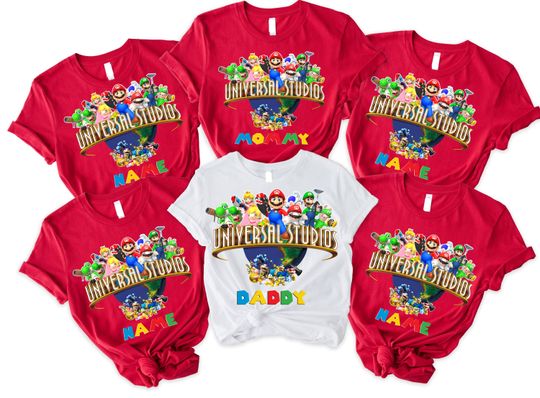 Custom Universal Studios Mario Family Vacation Shirts 2025, Super Mario World 2025 Shirt, Super Mario Shirt, Family Matching Shirts