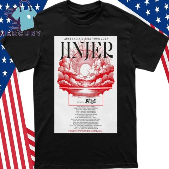 Jinjer Tour Shirt, Australia & Asia 2025 Poster Music Metal Fan Tee S-5XL
