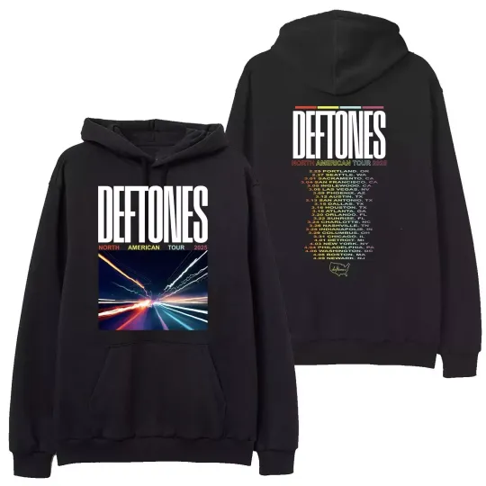 NEW - Deftone 2025 North American Tour Black Hoodie Gifts Fan