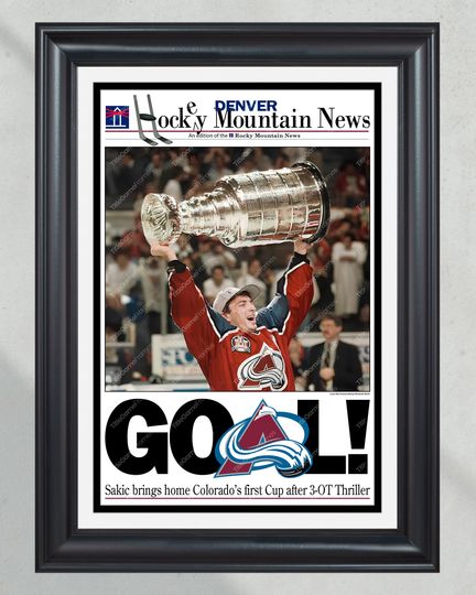 1996 Colorado Avalanche Stanley Cup Champions 'GOAL!' UNFRAMED Poster