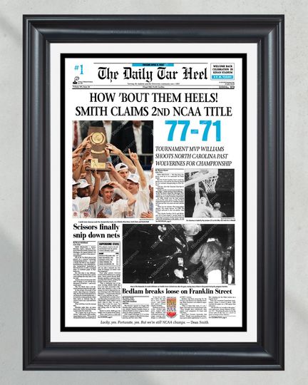 1993 North Carolina Tar Heels NCAA College Basketball Champions UNFRAMED Poster