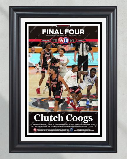 2025 Houston Cougars' Final Four Victory: "Clutch Coogs" UNFRAMED Poster