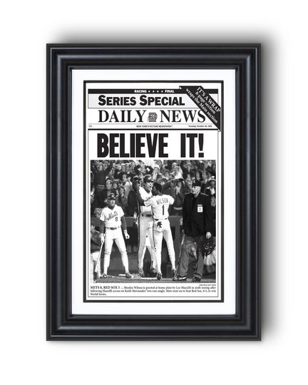 1986 New York Mets BELIEVE IT! World Series Champions Special Edition UNFRAMED Poster