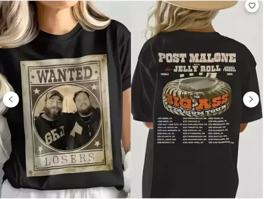 Post Malone, Post Malone Tour, Big Ass Stadium Tour, Posty 2025 Tour T shirt