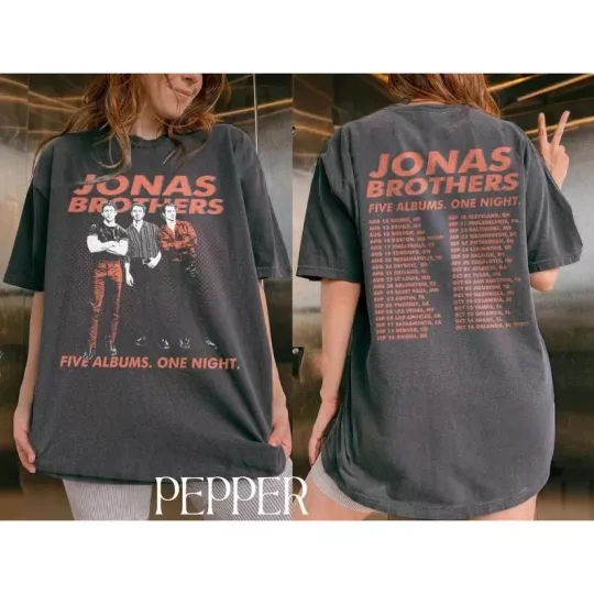 Jonas Brothers Five Albums One Night Tour Shirt, Music 2025 Shirt, Concert Tee