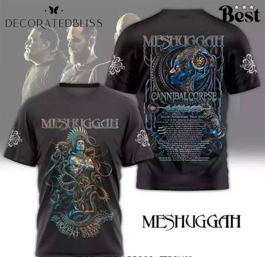 Meshuggah – Cannibal Corpse North American Tour 2025 3D T-Shirt AOP Tee