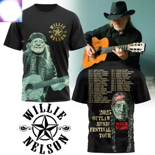 Nelson 2025 Outlaw Music Festival Tour 3D T-Shirt