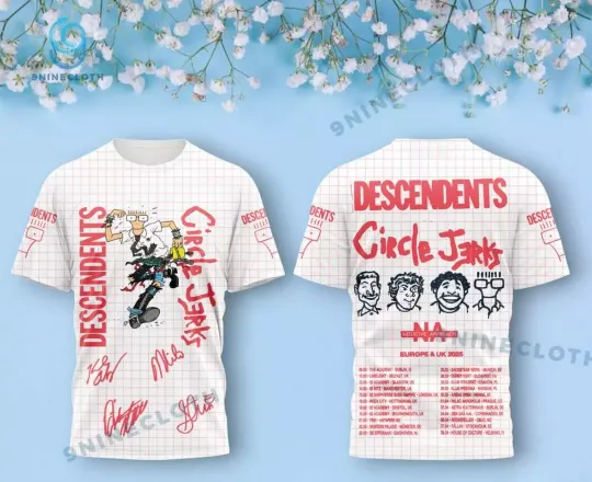 Descendents Circle Jerks Europe And Uk 2025 3D T-Shirt 2 Unisex Shirt S-5XL