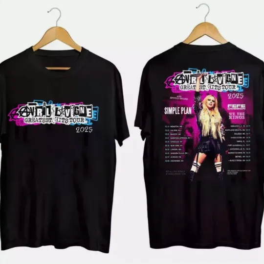 Avril Lavigne Greatest Hits Tour 2025 North America Tour T-Shirt