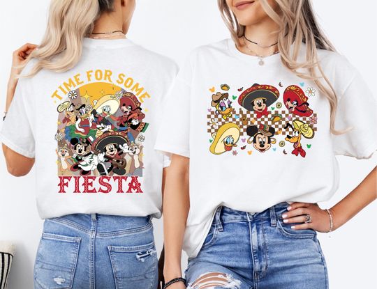 Disney Cinco De Mayo T-Shirt, Mickey and Friends Fiesta Tee, Fiesta Party Crew Shirt