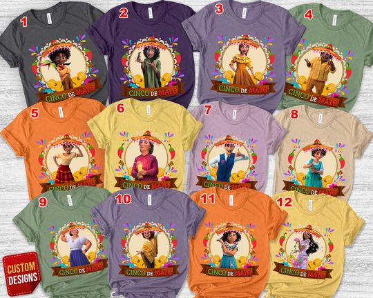Encanto Cinco De Mayo Shirt, Funny May 5th Group Matching Shirt, Disney Encanto Characters Group Cinco De Mayo Shirt