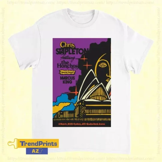 Chris Stapleton Mar 4 2025 Qudos Bank Arena In Sydney, AUS Tour Shirt S to 5 XL