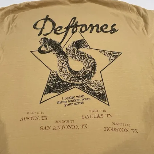 Deftone 2025 Texas Tour Snake Exclusive Shirt XL