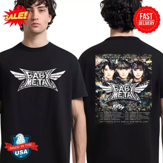 Babymetal UK And Europe Arena Tour 2025 Tour Dates List Two Sides T-Shirt