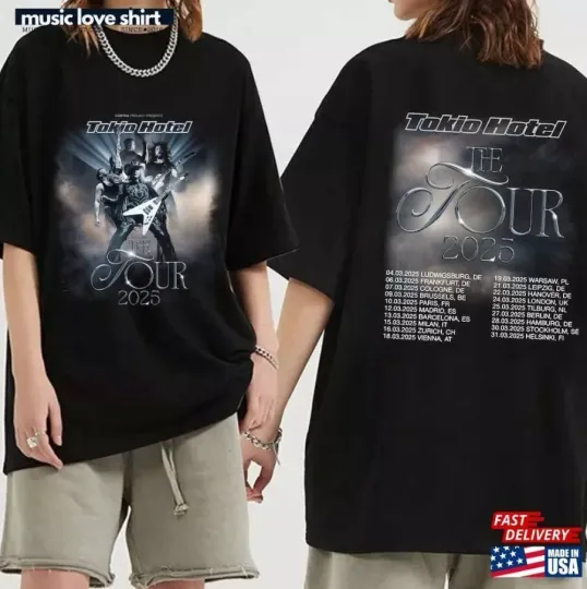 Discover Tokio Hotel Tour 2025 Shirt Band Fan Concert Classic Unisex Sz S-4XL For Fans