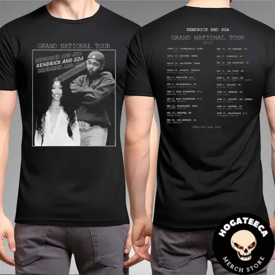 Discover Kendrick Lamar And SZA Grand National Tour 2025 Two Sides Merchandise T-Shirt