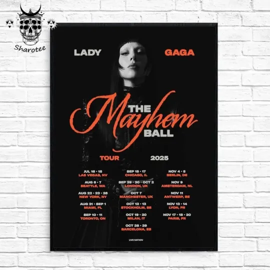 NEW Ld ga The Mayhem Ball Tour 2025 Poster Wall Art No Frame