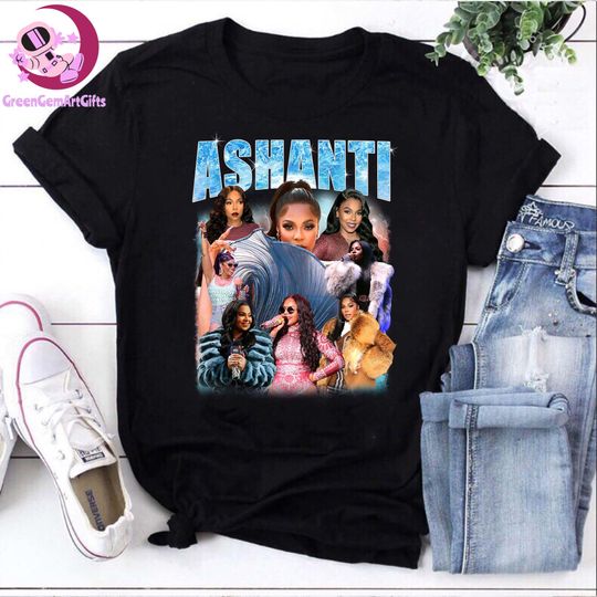Ashanti Bootleg Retro 90s Shirt, Ashanti Vintage Style 2000s Rap Tee, Ashanti Lover Gift For Fan, Y2K Aesthetic R&B Shirt, Hip Hop Music Tee