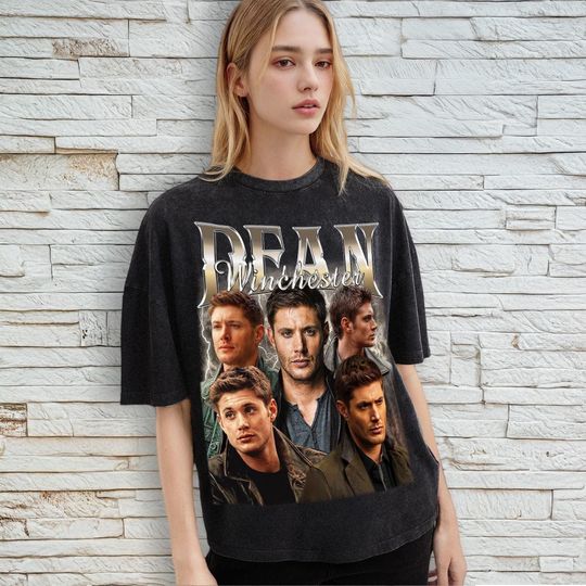 Dean Winchester Retro T-Shirt, Unisex Graphic Tee for Supernatural Fans, 90s Inspired Washed Shirt, Gift for Men and Women