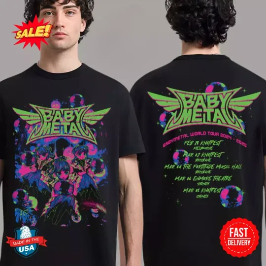 Babymetal World Tour 2024 2025 Australia Mirror Ball T Shirt