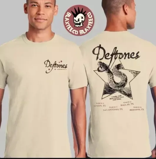 Deftone North American 2025 Tour Texas Star Art sand color 2 side shirt KV29528