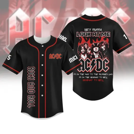 Custom AC.DC P.W.R UP 2025 Baseball Jersey, Rock Fan Shirt, Tour Gift Tee