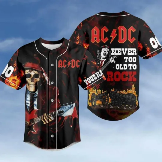 Personalized AC.DC Jersey Baseball Shirt Rock Tour Merch Gift for Music Fans