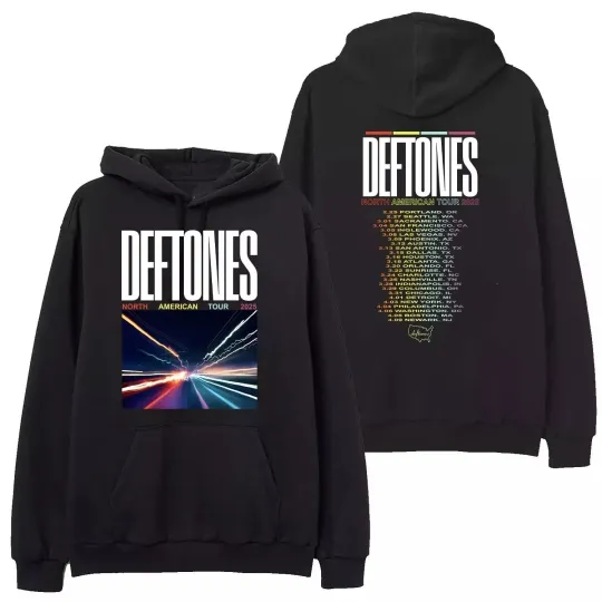 NEW - Deftone 2025 North American Tour Black Hoodie Gifts Fan
