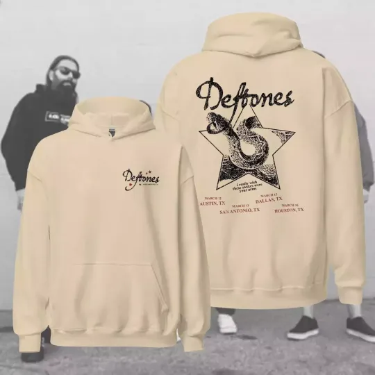 Deftone Texas Exclusive Double Sided Pullover Hoodie 2025 Tour Sand shirt