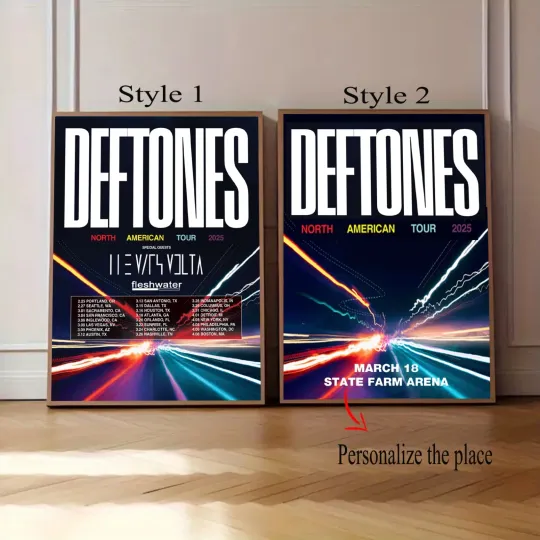 Deftone North American On Tour In 2025 Poster