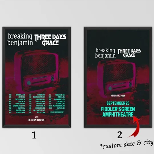 Custom - Breaking Benjamin And Three Days Grace USA Summer Tour 2025 Poster
