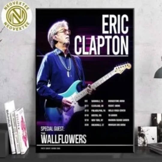 Eric Clapton Tour 2025 Poster - US Dates - The Wallflowers - Canvas