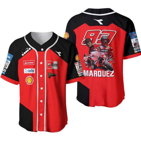 Lenovo Team x Marc Marquez Baseball Jersey,  Marc Marquez Baseball Jersey