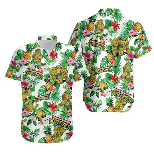 Ninja Turtles Hawaiian Button Down Shirt